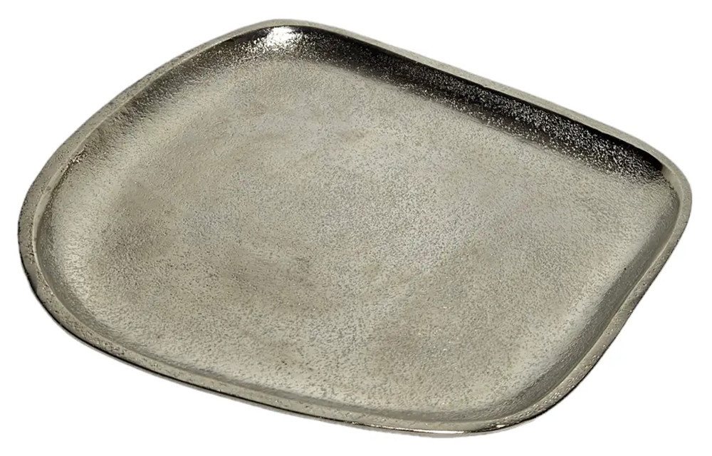 Meinposten Dekoschale Dekoteller Metall silber Dekoschale Metallteller 20 x 18 cm (1 St) von Meinposten