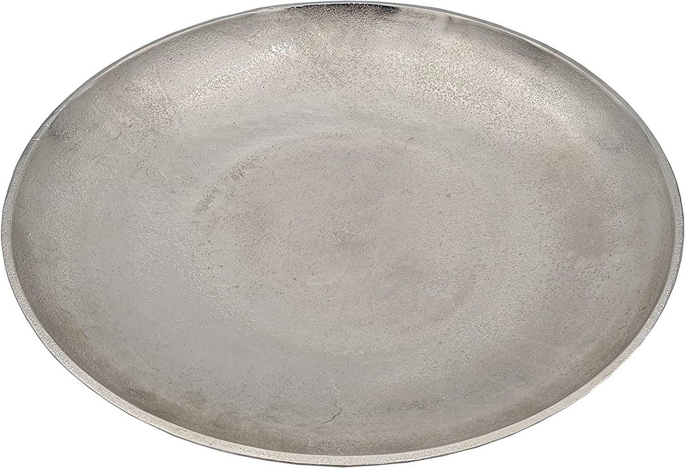 Meinposten Dekoschale MILA silber Metall Schale Deko Teller Kerzenschale Ø 38 cm (1 St) von Meinposten