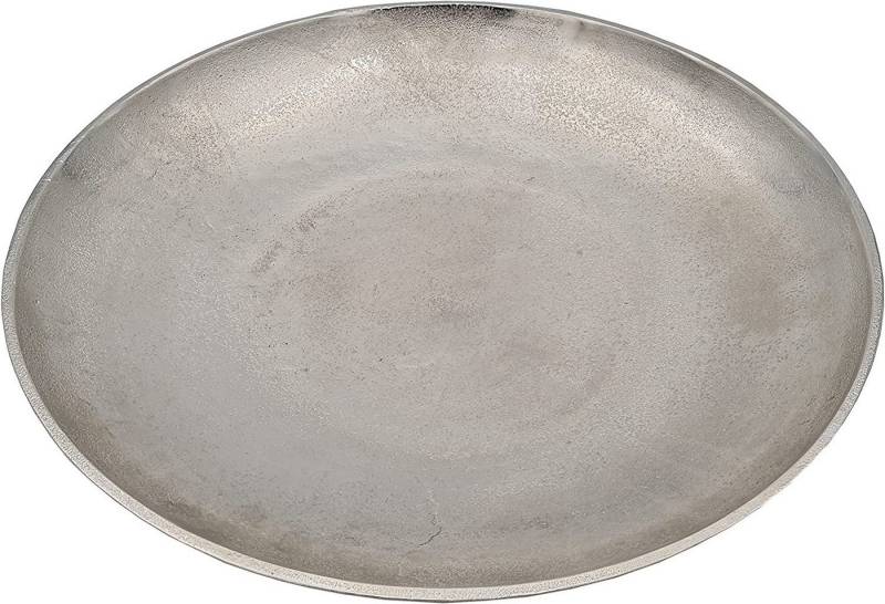 Meinposten Dekoschale MILA silber Metall Schale Deko Teller Kerzenschale Ø 38 cm (1 St) von Meinposten