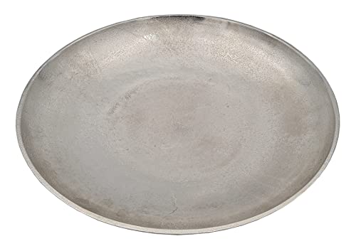 Meinposten Dekoschale MILA silber Metall Schale Deko Teller Kerzenschale Ø 38 cm von Meinposten