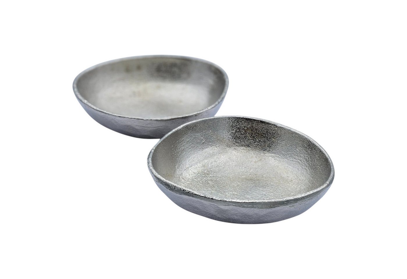 Meinposten Dekoschale Metallschale klein Schälchen 2er Set rund oval Kerzensand (Spar-Set, 3 St., 2er Set) von Meinposten