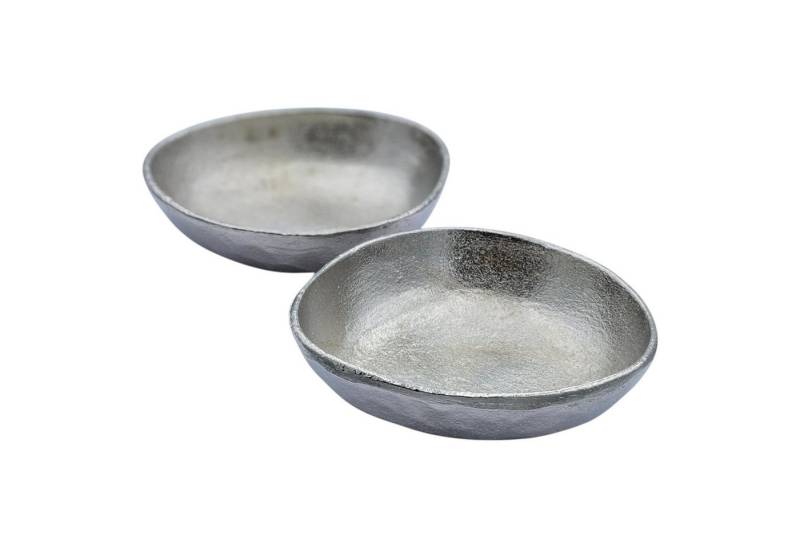 Meinposten Dekoschale Metallschale klein Schälchen 2er Set rund oval Kerzensand (Spar-Set, 3 St., 2er Set) von Meinposten