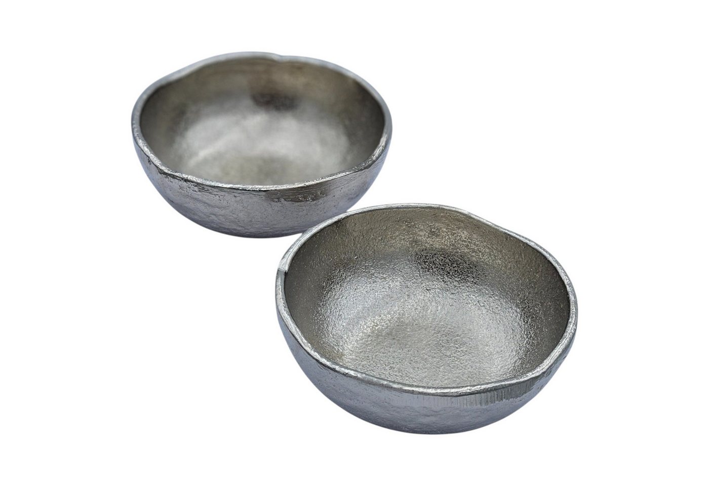 Meinposten Dekoschale Metallschale klein Schälchen 2er Set rund oval Kerzensand (Spar-Set, 3 St., 2er Set) von Meinposten