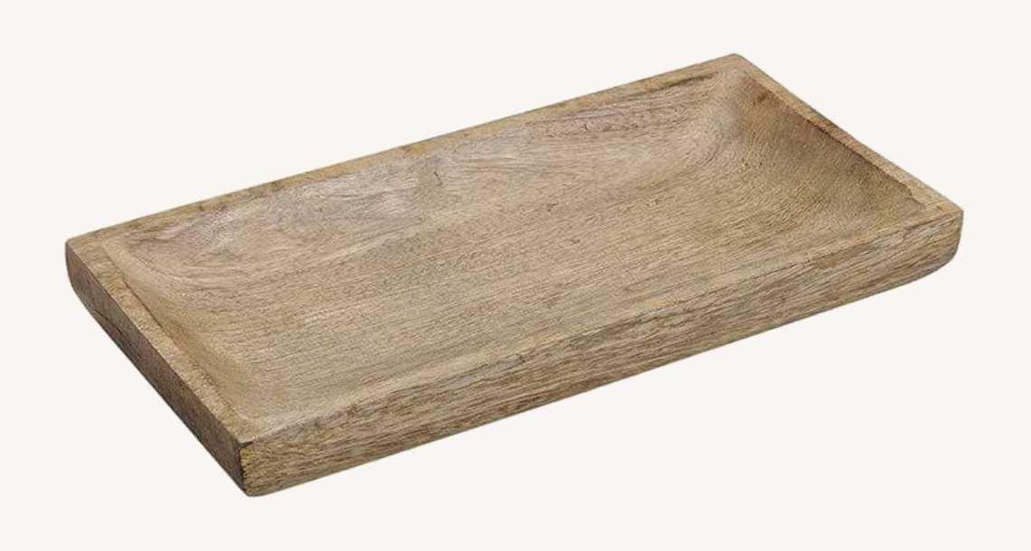Dekoschale Tablett Holztablett Mangoholz massiv Dekoschale Schale Mango Holz 30 oder 38 cm (1 St) von Meinposten