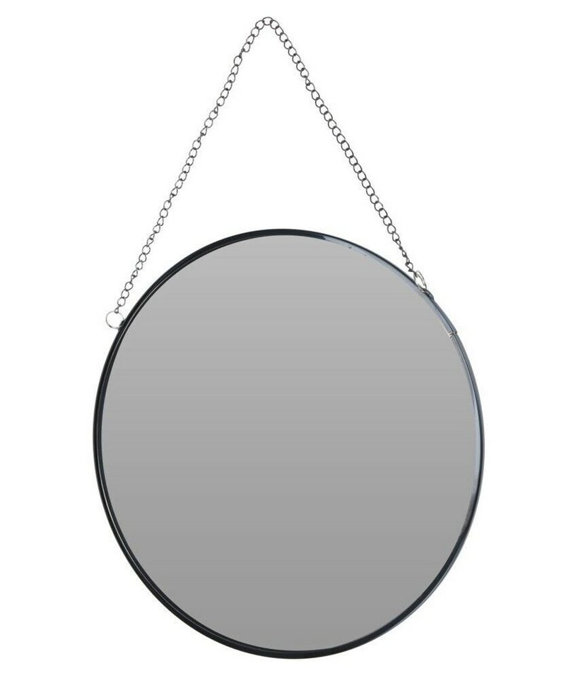 Meinposten Dekospiegel Kleiner Spiegel rund Wandspiegel Dekospiegel anthrazit Ø 20 cm (1-St), mit dekorativer Aufhängekette von Meinposten