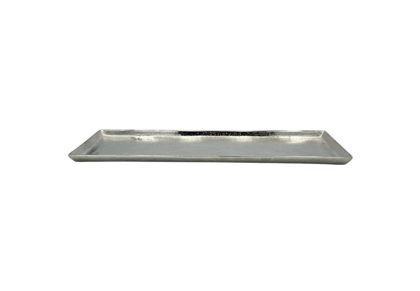 Meinposten Dekotablett Tablett Deko Metall 44x13 cm silber Kerzentablett rechteckig (1 St), aus Aluminium von Meinposten