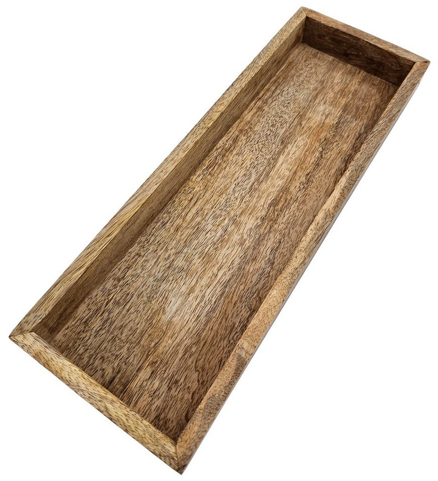 Meinposten Dekotablett Tablett Mangoholz Holztablett Holz Serviertablett 34x12 cm (1 St) von Meinposten
