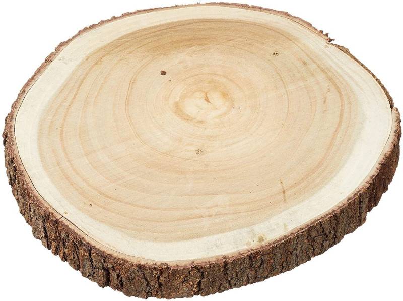 Meinposten Dekoteller Großes Dekobrett Holz Holzbrett Baumscheibe Brett Deko Ø 40 cm (1 St) von Meinposten