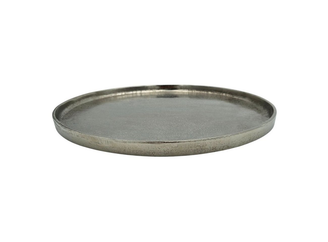 Meinposten Dekoteller Schale silber rund 35 cm Kerzentablett Schale Metall Dekoration (1 St), aus Aluminium von Meinposten