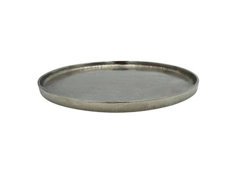 Meinposten Dekoteller Schale silber rund 35 cm Kerzentablett Schale Metall Dekoration (1 St), aus Aluminium von Meinposten