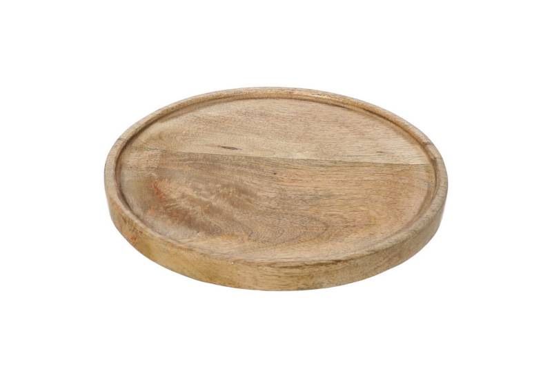 Meinposten Dekoteller Teller Mango Holz Dekobrett Untersetzer Schmuckteller Tablett Ø 25 cm (1 St) von Meinposten