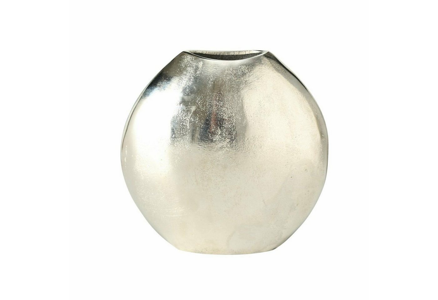 Meinposten Dekovase Vase silber Metall rund oder oval Deko Metallvase Tischdeko Aluminium massiv (1 St), massive Qualität von Meinposten