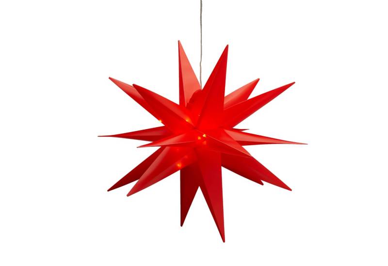 Meinposten LED-Lichterkette Stern Weihnachtsstern LED Ø 60 cm Timer rot Beleuchtung Batterie von Meinposten