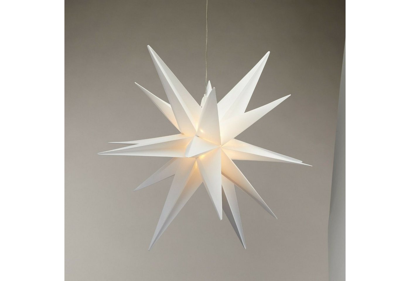 Meinposten LED-Lichterkette Stern Weihnachtsstern LED Ø 60 cm Timer weiß Beleuchtung von Meinposten