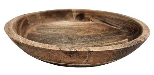 Meinposten Holzschale Mangoholz Dekoschale rund Schale für Lebensmittel natur braun Ø 30 cm von Meinposten