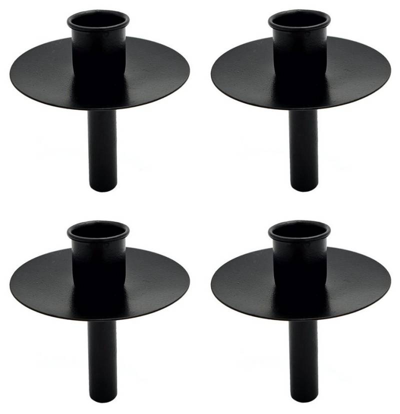 Meinposten Kerzenhalter 4 STÜCK Kerzenhalter für Flaschen Metall schwarz Stabkerzenhalter (4 St), aus Metall von Meinposten