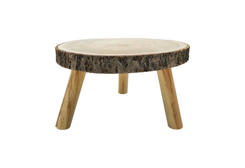 Meinposten Kerzenständer Baumscheibe auf Füßen Kerzentablett natur Baumrinde 20-26 cm Ständer (1 St) von Meinposten