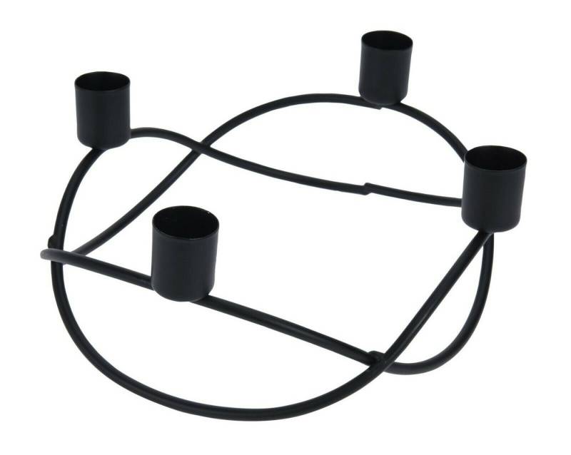 Meinposten Kerzenständer Kerzenleuchter Kerzenhalter Adventskranz Ø 21 cm schwarz oder gold (1 St) von Meinposten