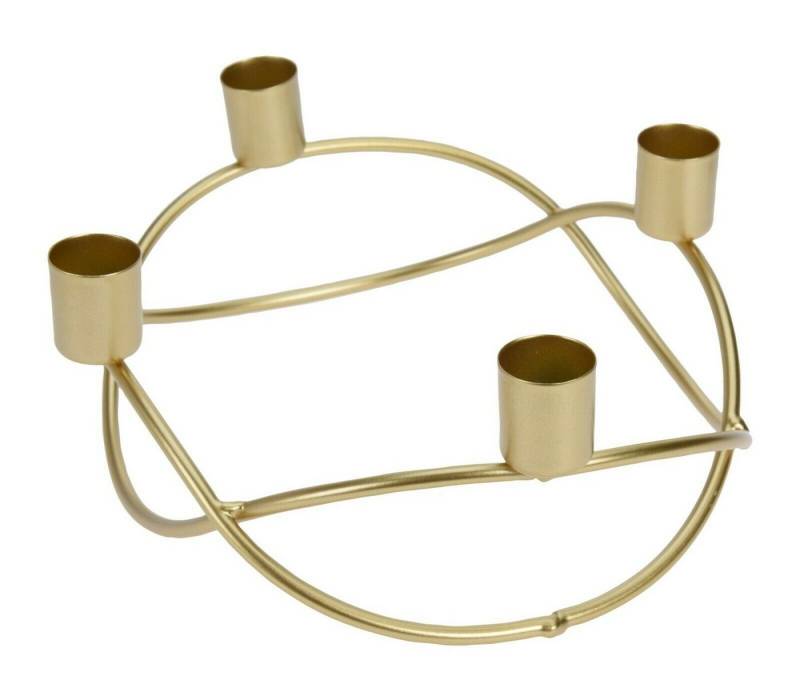 Meinposten Kerzenständer Kerzenleuchter Kerzenhalter Adventskranz Ø 21 cm schwarz oder gold (1 St) von Meinposten