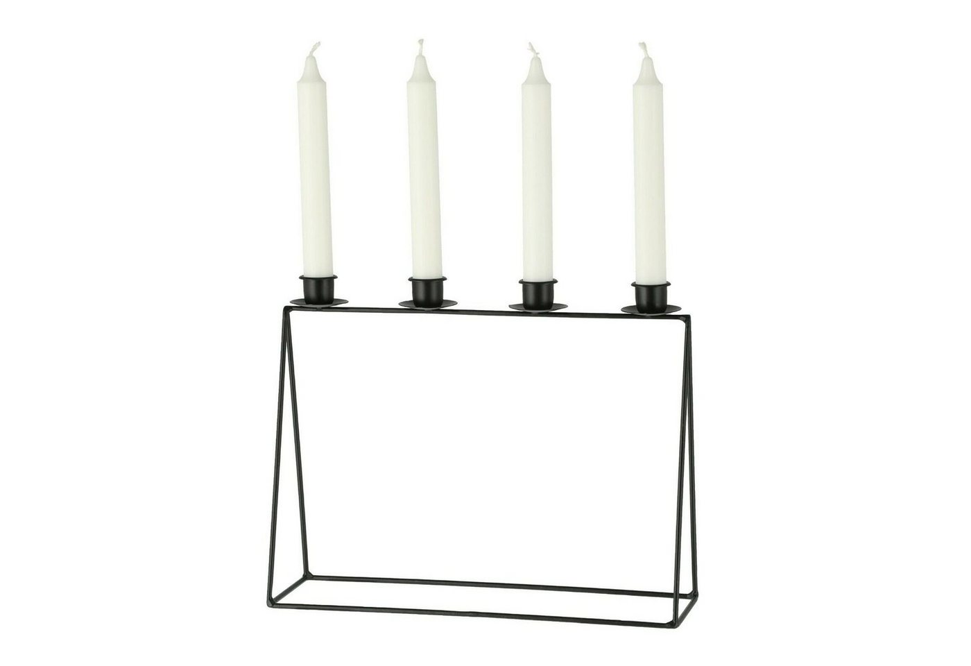 Meinposten Kerzenständer schwarz Metall Kerzenleuchter Deko Kerzenhalter für 4 Stabkerzen (1 St) von Meinposten