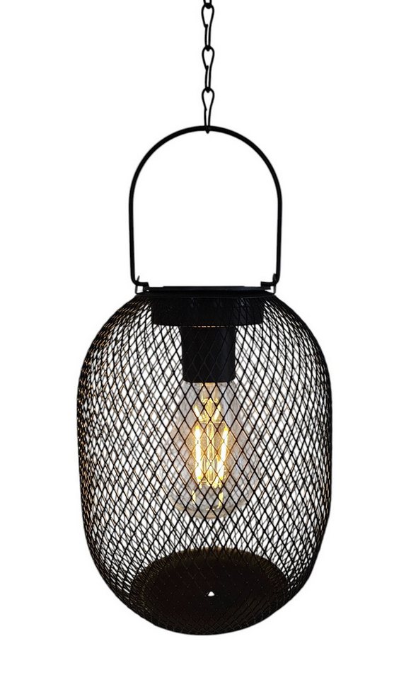 Meinposten LED Gartenleuchte Solarleuchte Metall Gartenbeleuchtung warm weiß schwarz Lampe, LED fest integriert, warmweiß von Meinposten