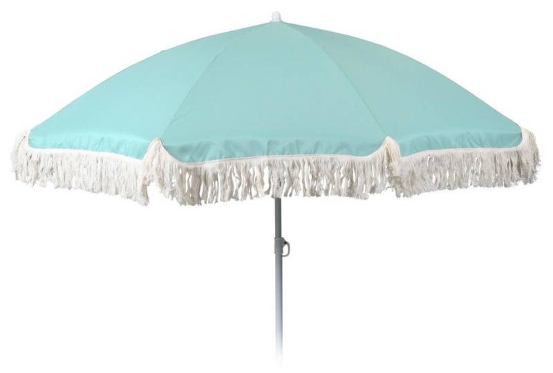 Meinposten Sonnenschirm Ø 155 cm Strandschirm mit Fransen UV-Schutz 30+ Balkonschirm Schirm, LxB: 109,00x155,00 cm, abknickbar von Meinposten