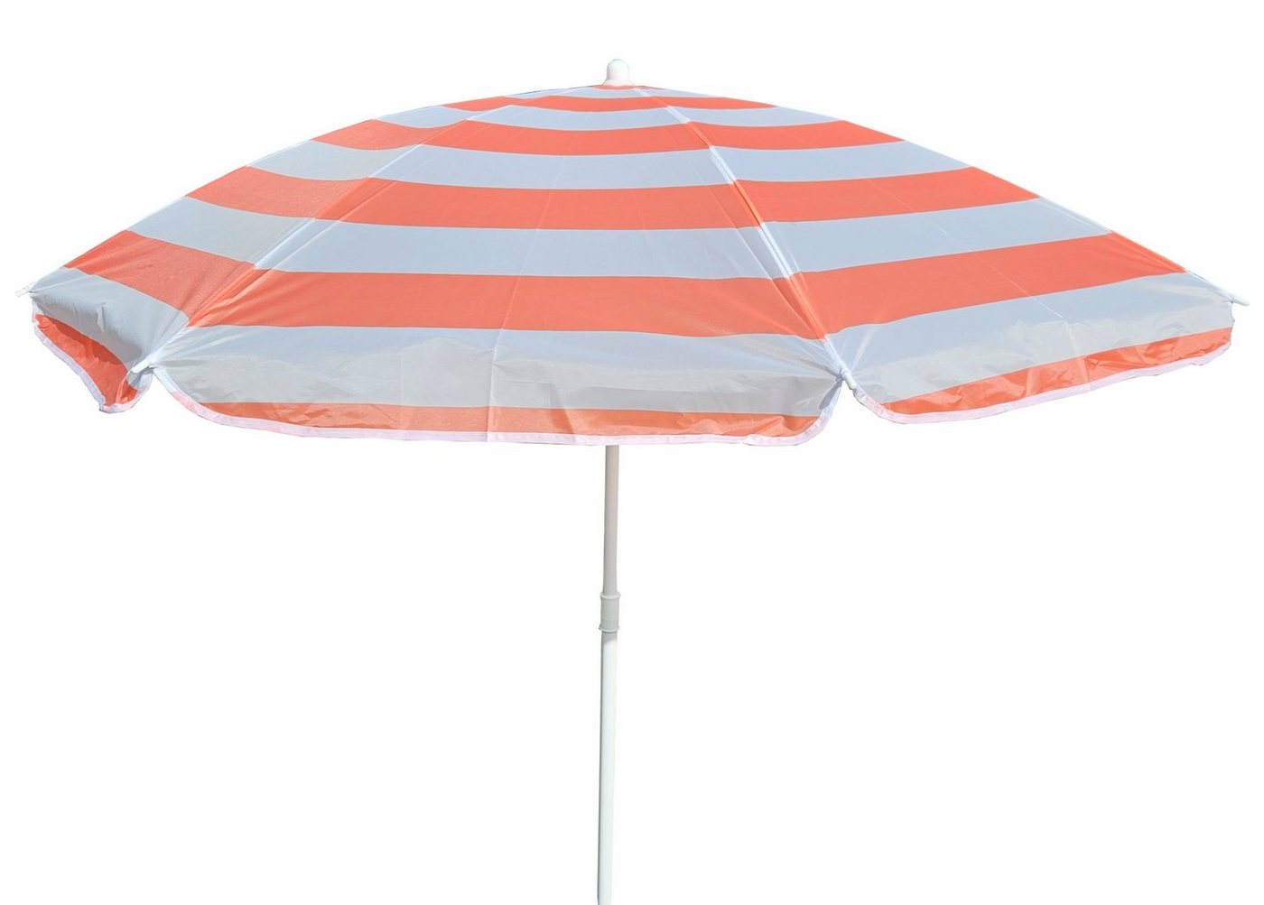Meinposten Sonnenschirm Sonnenschirm rot weiß gestreift Schirm Strandschirm Ø 140 cm, höhenverstellbar von Meinposten