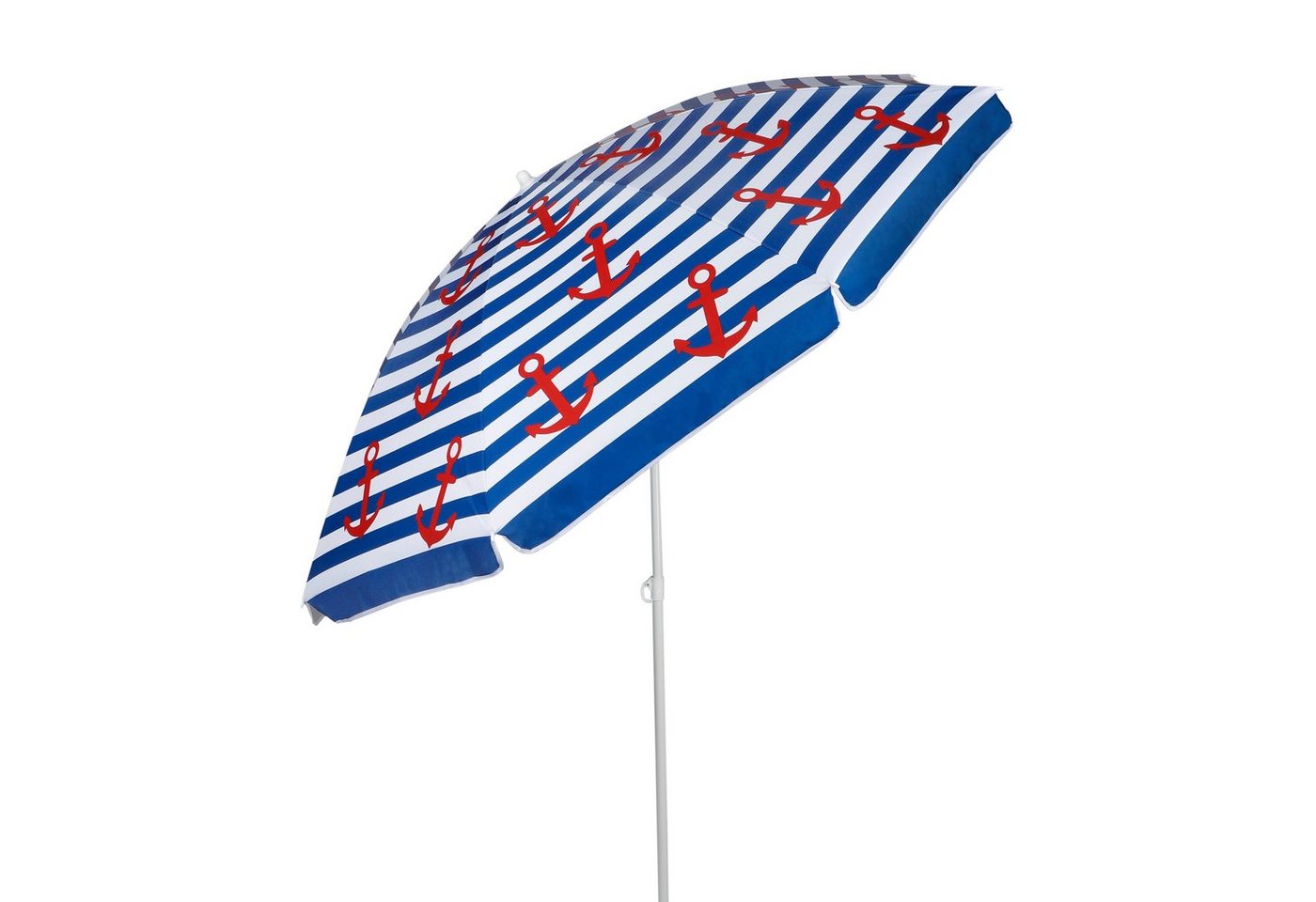 Meinposten Sonnenschirm Strandschirm Balkonschirm blau Anker Maritim 170 cm UV 50+ von Meinposten