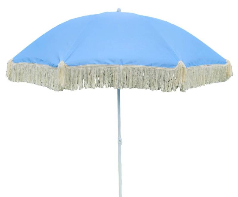 Meinposten Sonnenschirm Strandschirm Schirm UV Schutz mit Fransen Tasche knickbar Ø 150 cm, abknickbar von Meinposten