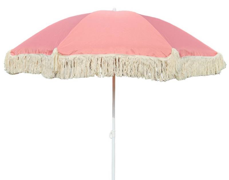 Meinposten Sonnenschirm Strandschirm Schirm UV Schutz mit Fransen Tasche knickbar Ø 150 cm, abknickbar von Meinposten