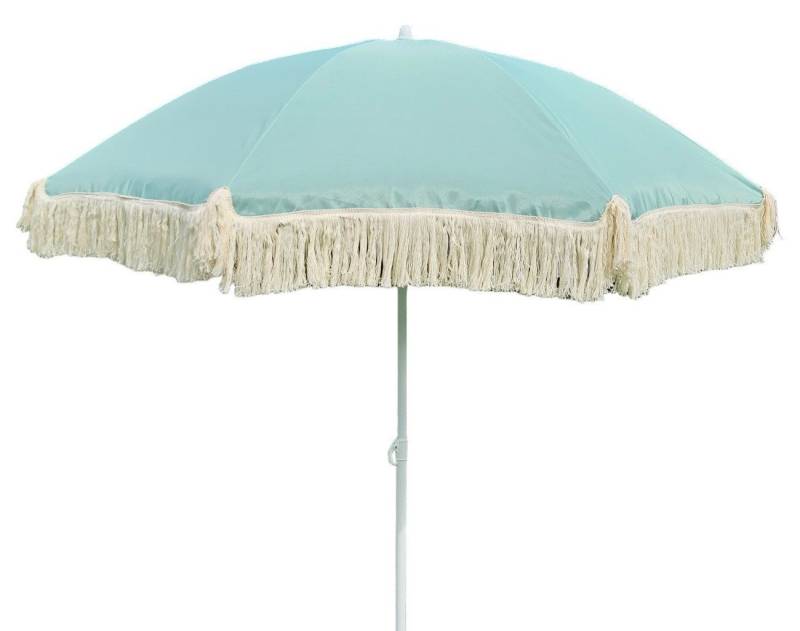 Meinposten Sonnenschirm Strandschirm Schirm UV Schutz mit Fransen Tasche knickbar Ø 150 cm, abknickbar von Meinposten