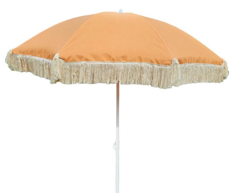 Meinposten Sonnenschirm Strandschirm Schirm UV Schutz mit Fransen Tasche knickbar Ø 150 cm, abknickbar von Meinposten