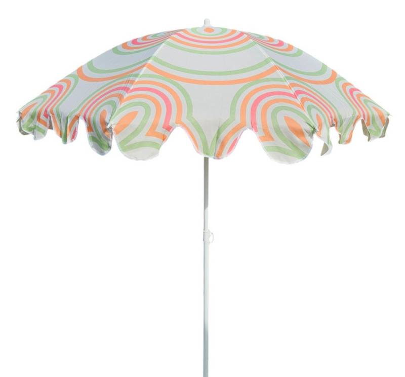 Meinposten Sonnenschirm Strandschirm UV 30+ Balkonschirm grün blau Kreise Streifen von Meinposten