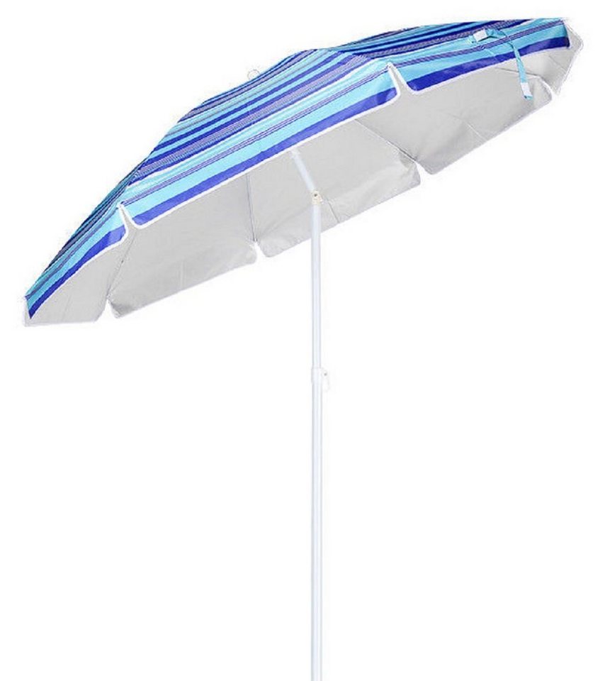 Sonnenschirm blau rund 180 cm UV 50+, ohne Schirmständer, abknickbar von Meinposten