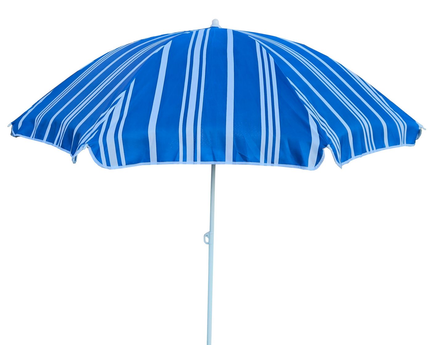 Meinposten Sonnenschirm blau weiß gestreift UV-Schutz 30+ Schirm Strandschirm Ø 150 cm, höhenverstellbar von Meinposten