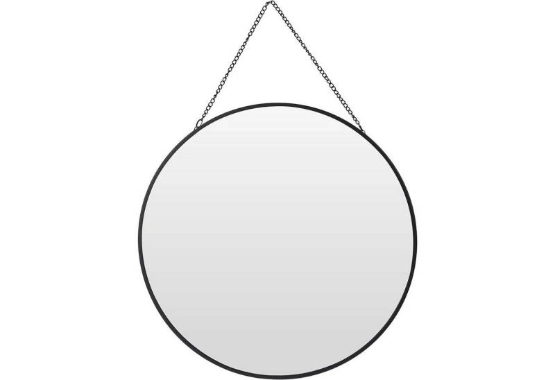 Meinposten Wandspiegel Spiegel rund 30 cm Metall schwarz Glas Schminkspiegel Dekospiegel (1-St) von Meinposten