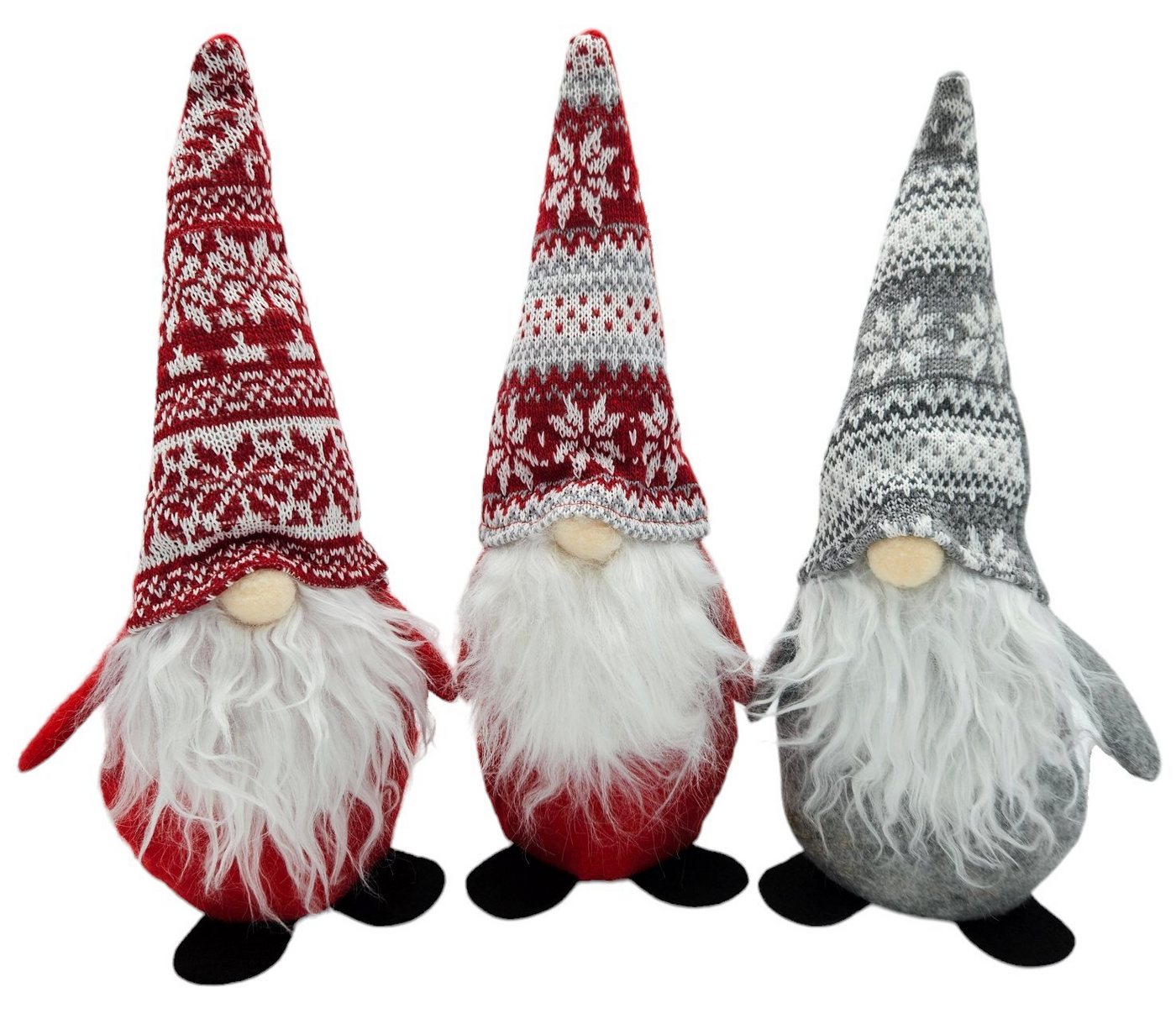 Meinposten Weihnachtsfigur 3 Wichtel aus Filz Weihnachtswichtel Türstopper Zwerg 30cm (3er Set) von Meinposten