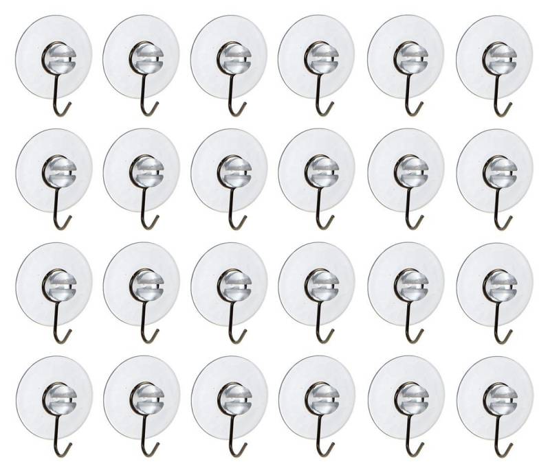 Meinposten Saugnapfträger 24 Saugnäpfe Haken transparent Saugnapf Saughaken Ø 4cm, (24-tlg) von Meinposten