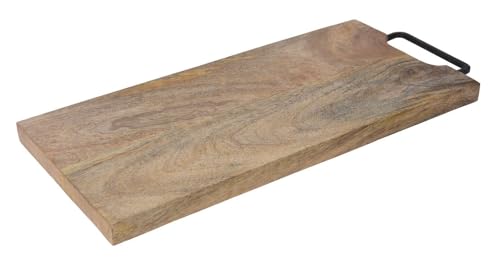 Schneidebrett 43 x 19 cm Holzbrett mit Griff Mango Brett Natur Holz Küchenbrett von Meinposten