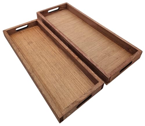 Tablett Dekotablett Serviertablett groß 2er Set B-Ware Holz braun Kerzentablett Tablett Dekotablett Serviertablett groß 2er Set B-Ware Holz braun Kerzentablett von Meinposten