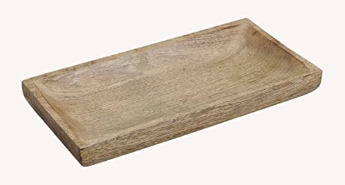 Meinposten Tablett Holztablett Mangoholz massiv Dekoschale Schale Mango Holz (Kleines Tablett, 30 x 15 cm) von Meinposten