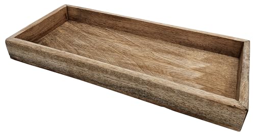Tablett Mangoholz Dekotablett Holztablett Tischdeko Holz Serviertablett 40 x 18 cm von Meinposten