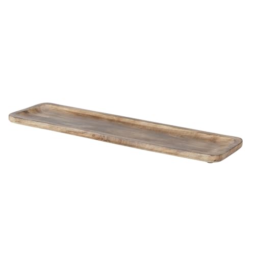 Tablett Schale Dekoschale Lang Tischdeko rechteckig XXL Kerzenteller Mango-Holz (XXL Schale Groß 66x17,5 cm) von Meinposten