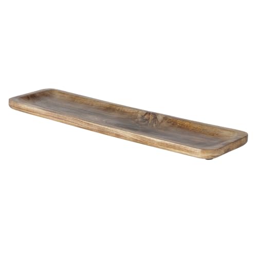 Tablett Schale Dekoschale Lang Tischdeko rechteckig XXL Kerzenteller Mango-Holz (XXL Schale Klein 56x14 cm) von Meinposten
