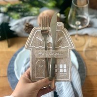 Bestecktasche Lebkuchenhaus | Weihnachtliche Dekoration Für Die Festtafel 2Er-Set Bestecktasche Lebkuchenhaus | Weihnachtliche Dekoration Für Die Festtafel 2Er-Set von MeinuDein