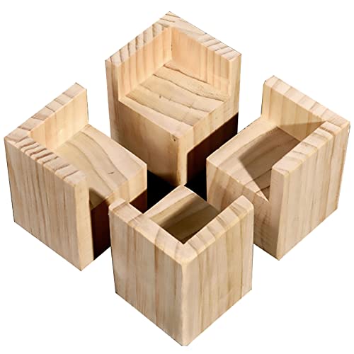 Meiping910226 4er Set Möbelerhöhung Betterhöher aus Holz Tischerhöher Elefantenfuß Bed Riser Möbelerhöher Möbelerhöhung Betterhöhung Stuhlerhöhung für Bett Tischbeine Möbel Sofafuss(Size:8×8×5cm) von Meiping910226