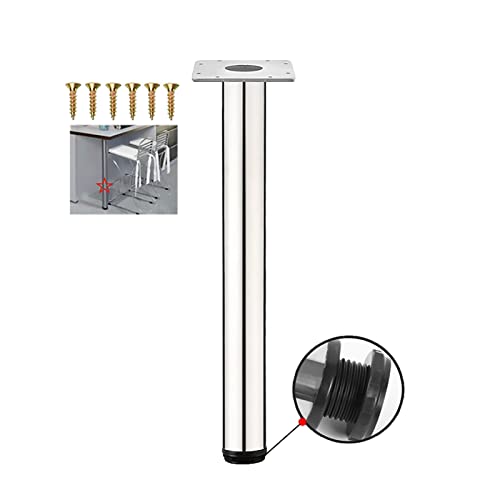 Meiping910226 Verstellbar Tischbeine aus Edelstahl,1 STK Verstellbar Möbelfuß Tischbein Verstellfuß Füße Rund,Regulierbare Höhe 20MMM,für Arbeitsplatte/Einheit/Frühstück Bar/Schreibtisch (H: 72.5cm) von Meiping910226