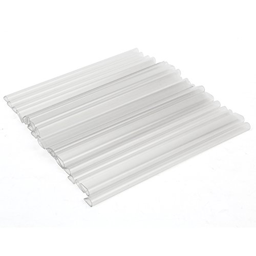 Meisax 48 Stück PVC Befestigungsclips Sichtschutz 190×15mm Sichtschutzstreifen Clips, Universal Klemmschienen für Sichtschutzstreifen, Doppelstabmattenzaun Sichtschutz Klemmstreifen, Transparent von Meisax