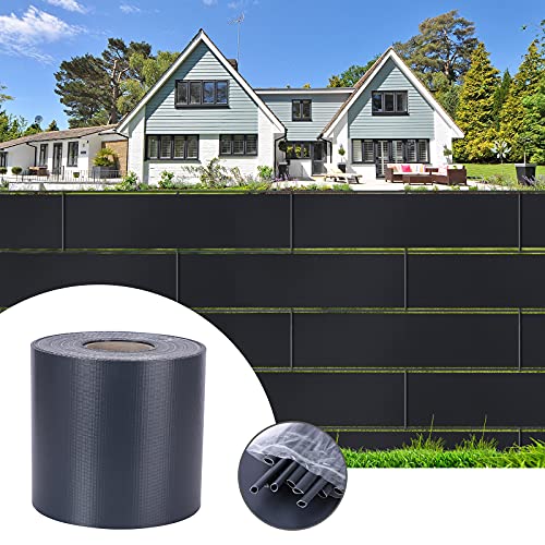 Meisax PVC Zaun Sichtschutz 70m x 19cm inkl.30 Clips Blende Zaunfolie Sichtschutzstreifen Doppelstabmatten Blickdicht PVC Zaunfolie als Windschutz für Gartenzaun, Balkon (Anthrazit) von Meisax