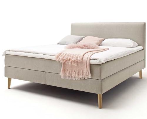 Meise Möbel - Boxspringbett Greta - Beige, 180x200 cm, 7-ZonenTonnentaschenfederkern 350 H2 von Meise Möbel
